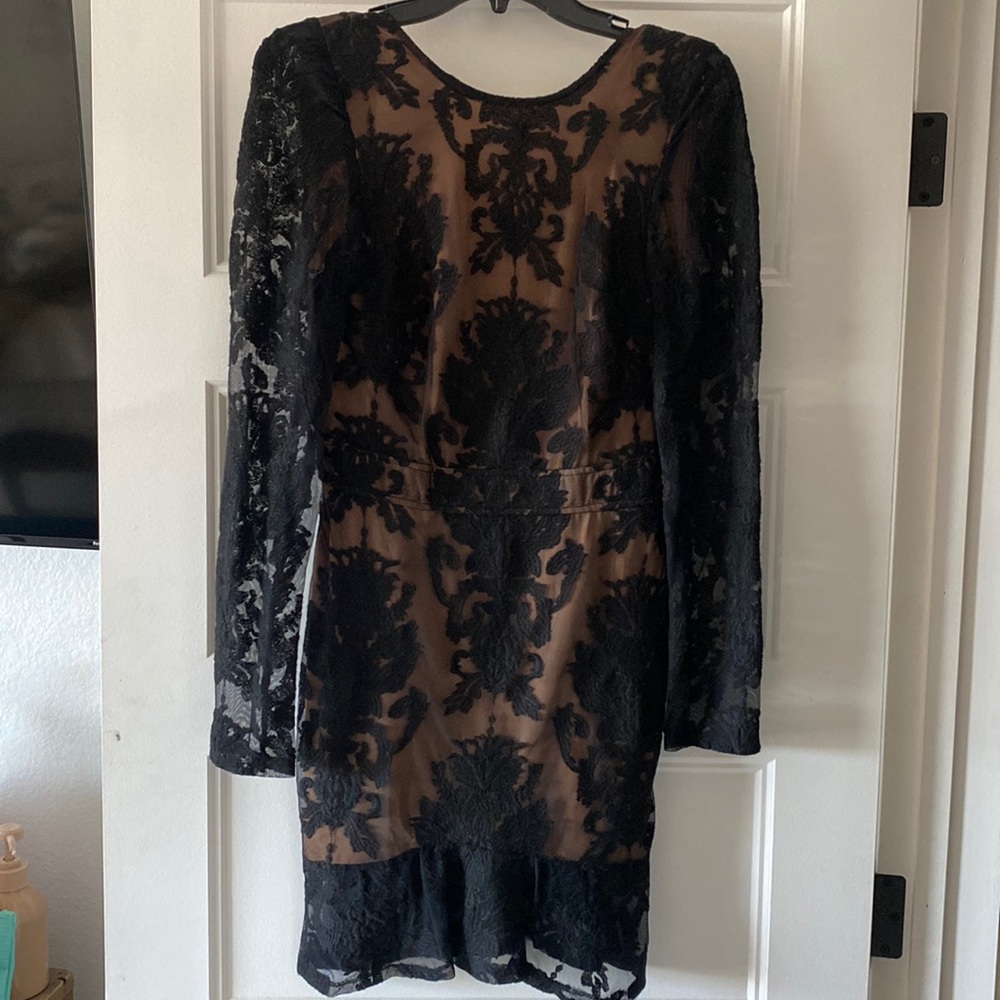 For Love and Lemons Black Lace mini dress M